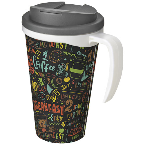 Mug isolant publicitaire 350ml Americano® Blanc et Gris